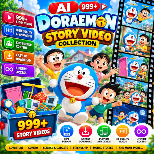 AI Doraemon 999+ Story Video Collection | Digital Video Bundle